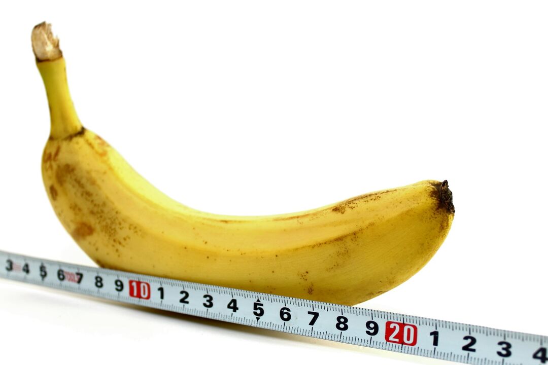 La taille du pénis sur l'exemple d'une banane